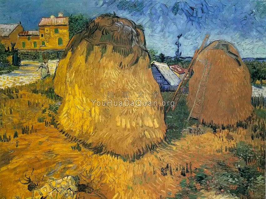 农场上的干草垛 - 文森特·威廉·梵高